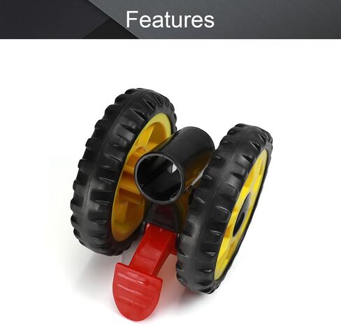 MroMax 1Pc Stroller Wheel, 105mm x 21mm Single Wheel, Plastic Wheel Replacement for Stroller and Pet Stroller Black&Yellow in Saudi Arabia