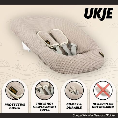 Ukje Protective Cover Compatible with Newborn Stokke with Strap Pads | High Chair Accessories| Fabric Cover for Infant and Toddler High Chairs | Handcrafted in Europe | Many Colors & Patterns in Kuwait