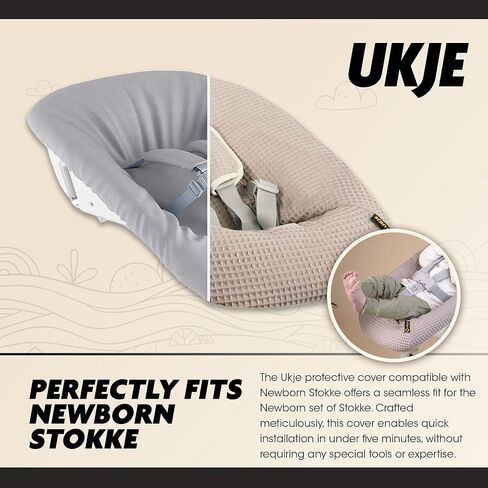 Ukje Protective Cover Compatible with Newborn Stokke with Strap Pads | High Chair Accessories| Fabric Cover for Infant and Toddler High Chairs | Handcrafted in Europe | Many Colors & Patterns in Kuwait