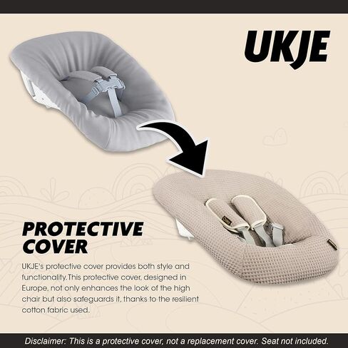 Ukje Protective Cover Compatible with Newborn Stokke with Strap Pads | High Chair Accessories| Fabric Cover for Infant and Toddler High Chairs | Handcrafted in Europe | Many Colors & Patterns in Kuwait