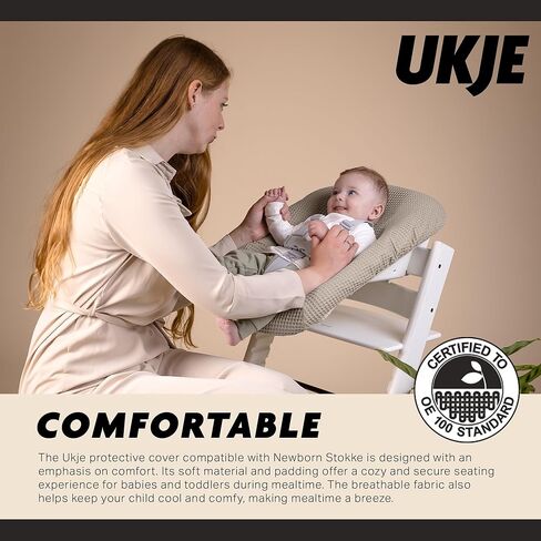 Ukje Protective Cover Compatible with Newborn Stokke with Strap Pads | High Chair Accessories| Fabric Cover for Infant and Toddler High Chairs | Handcrafted in Europe | Many Colors & Patterns in Kuwait