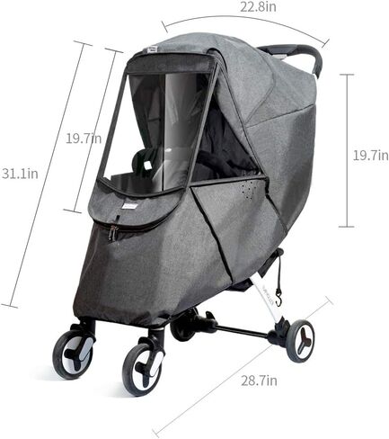Universal Stroller Rain Cover, SUNVENO Baby Outside Travel Protector Weather Accessories - Protect from Rain Wind Snow Dust Insects Waterproof Wind Proof Breathable Winter for Baby in Kuwait