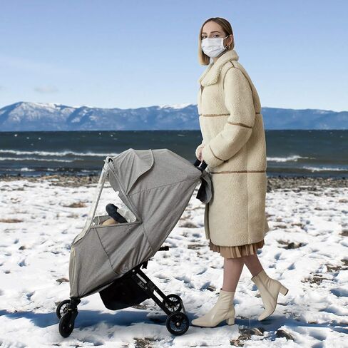 Universal Stroller Rain Cover, SUNVENO Baby Outside Travel Protector Weather Accessories - Protect from Rain Wind Snow Dust Insects Waterproof Wind Proof Breathable Winter for Baby in Kuwait