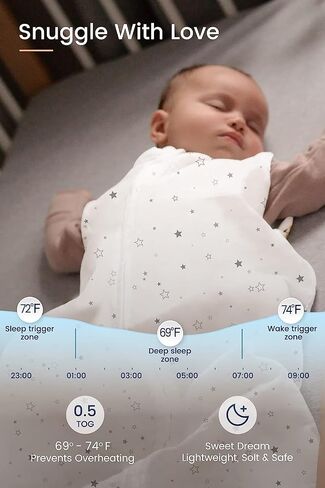 TotAha Light Baby Sleep Sack, Stretchy Sleepsack, Silky Comfort, Buttery Soft, Swaddle Transition Sleeping Bag, 2-Way Safe Zippers, Baby Wearable Blanket for 0-3-6-12-18-24 Months 0.5 TOG in Saudi Arabia