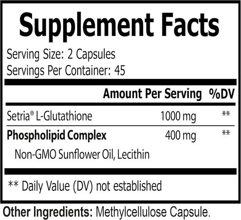 كبسولات Natuspur Liposomal الجلوتاثيون - 1000 مجم مكمل الجلوتاثيون النقي المخفض من سيتريا مع مركب الفوسفوليبيد لتنظيف السموم من الكبد ودعم المناعة - غير معدل وراثيًا وخالي من الغلوتين (90 كبسولة) in Kuwait