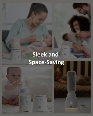 جهاز تسخين زجاجات الأطفال، جهاز تسخين الزجاجات الرقمي سريع التسخين (مكون إضافي) مع 4 محولات تناسب معظم زجاجات الأطفال، تحكم دقيق في درجة الحرارة، ضوء ليلي، جهاز تسخين زجاجات بحجم محمول لحليب الأم والتركيبة in Kuwait