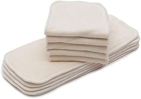 حفاضات قماشية من الخيزران للأطفال الصغار باللون الأخضر 12 من كاواي بيبي مع 24 حشوة من الخيزران، للأطفال الذين يزن من 2.7 كجم إلى 10 كجم. in Kuwait