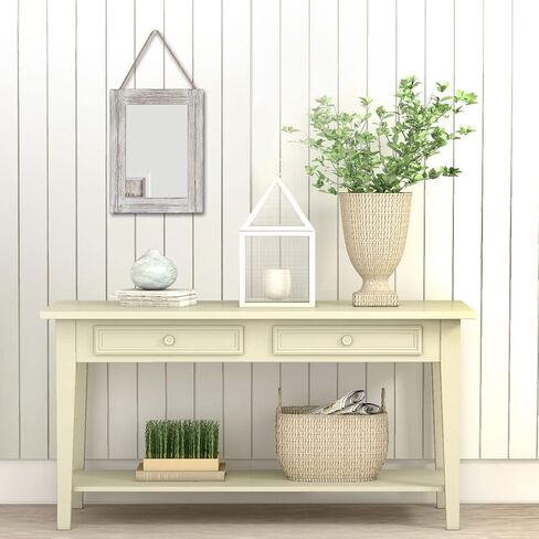 16 X 12 Inch Rustic Wood Framed Wall Mirror with Hanging Rope for Farmhouse Decor, for Entryway, Bedroom, Bathroom, Dresser, Brown in Kuwait