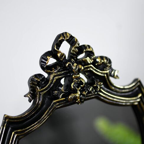 Eaoundm Antique Gold Resin Frame Decorative Wall Mirror Makeup Mirror Tabletop Mirrors, for Bedroom Living-Room Dresser Decor 8.2W x 13 L inchs in Kuwait