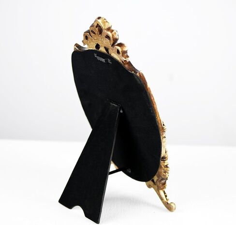 Eaoundm Antique Gold Resin Frame Decorative Wall Mirror Makeup Mirror Tabletop Mirrors, for Bedroom Living-Room Dresser Decor 8.2W x 13 L inchs in Kuwait