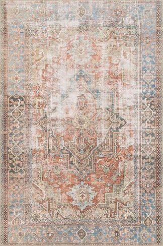 سجادة Loloi II Loren Terracotta / Sky 7'-6" x 9'-6". in Saudi Arabia