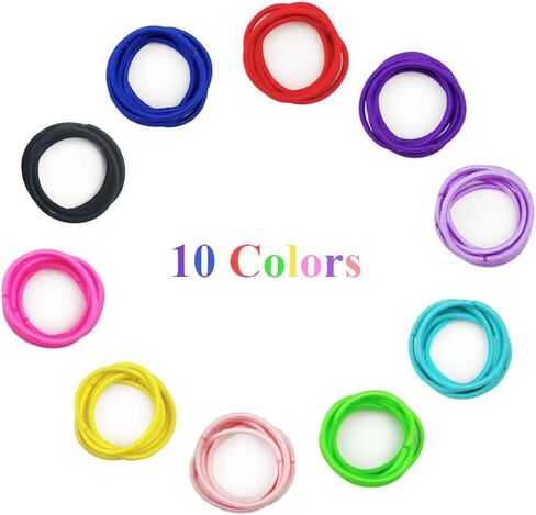 ربطات شعر للفتيات الصغيرات من Joyeah للأطفال متعددة الألوان، أربطة شعر صغيرة بدون خياطة، حوامل ذيل حصان مرنة للأطفال الصغار (قطر 2.5 سم 100 قطعة) in Kuwait