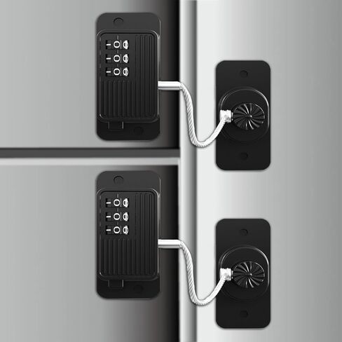 Heavy Duty Combination Refrigerator Lock (2 Pack) - Cabinet Locks Baby Proofing, No Drilling Adhesive Fridge Locks, for Fridge, Cabinets, Drawers, Window and Child Safety Cabinet Lock in Saudi Arabia
