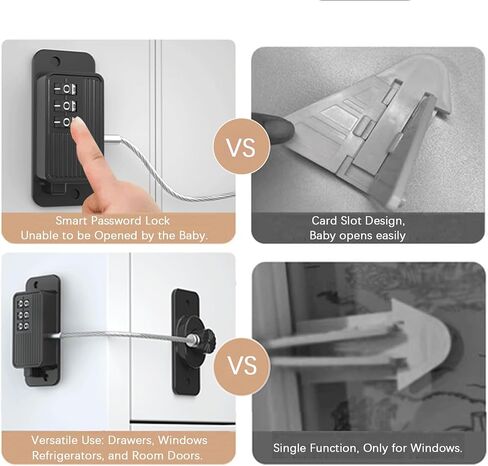 Heavy Duty Combination Refrigerator Lock (2 Pack) - Cabinet Locks Baby Proofing, No Drilling Adhesive Fridge Locks, for Fridge, Cabinets, Drawers, Window and Child Safety Cabinet Lock in Saudi Arabia