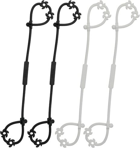 Toy Safety Straps, Food Grade Silicone Pacifier Clips Sippy Cup Strap Stretchable Adjustable for Strollers, High Chair, Cribs, Hanging Baskets, 4 Pack (Clay x2 / Dark Grey x2) in Kuwait