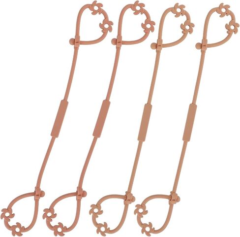 Toy Safety Straps, Food Grade Silicone Pacifier Clips Sippy Cup Strap Stretchable Adjustable for Strollers, High Chair, Cribs, Hanging Baskets, 4 Pack (Clay x2 / Dark Grey x2) in Kuwait
