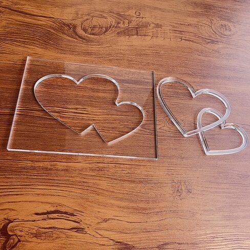 Double Heart Router Template, Clear Acrylic Template, Woodworking Router Template in Saudi Arabia