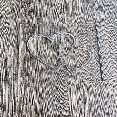 Double Heart Router Template, Clear Acrylic Template, Woodworking Router Template in Saudi Arabia