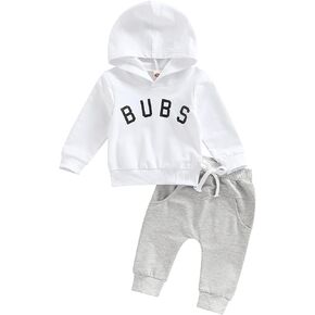 Baby Boy Clothes 3 6 9 12 18 24M 3T Pants Set Hooded Patchwork Hoodie Striped Sweatpants Fall Winter Outfit in Kuwait