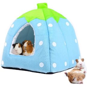 Spring Fever Hamster Guinea Pig Rabbit Dog Cat Chinchilla Hedgehog Bird Small Animal Pet Bed House Hideout Cage Accessorie B Red M (14.2 * 14.2 inch)