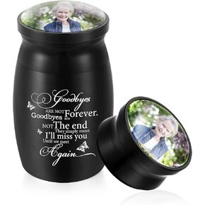 Photo Personalized 3 Inches Small Urn for Human Ashes Butterfly Mini Cremation Urn for Ashes Aluminum Memorial Urn Mini Ashes Keepsake Ashes Holder