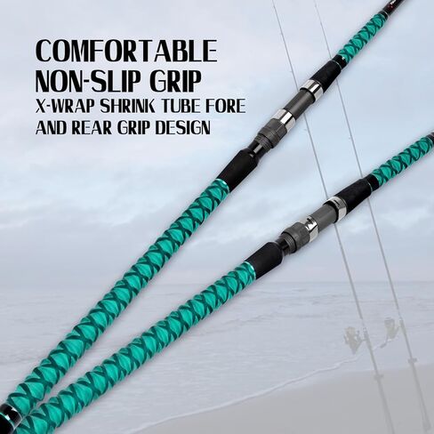 Fiblink Surf Fishing Rod Portable Travel Surf Spinning Rod 2 Piece/3 Piece/4 Piece Carbon Fiber Saltwater Fishing Rod 9'/10'/12'/13' in Kuwait