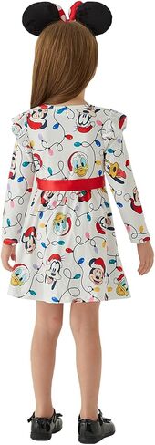 Disney Mickey and Friends Toddler Baby Girl Christmas Ruffles Bow Tie Long Sleeve Tutu Dress in Saudi Arabia