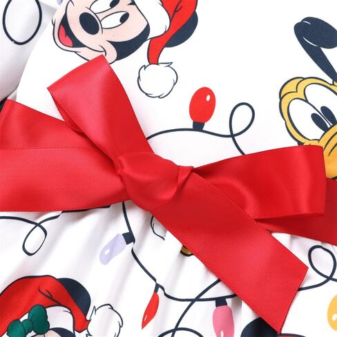 Disney Mickey and Friends Toddler Baby Girl Christmas Ruffles Bow Tie Long Sleeve Tutu Dress in Saudi Arabia