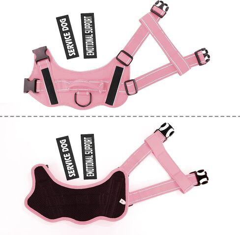 voopet Service Dog Harness, Emotional Support Pet Vest Harness, Reflective Breathable & Adjustable No Pull ESA Harness for Small Medium Large Dogs (with 4 PCS Removeable Tags),XX Small (Pack of 1) in Kuwait