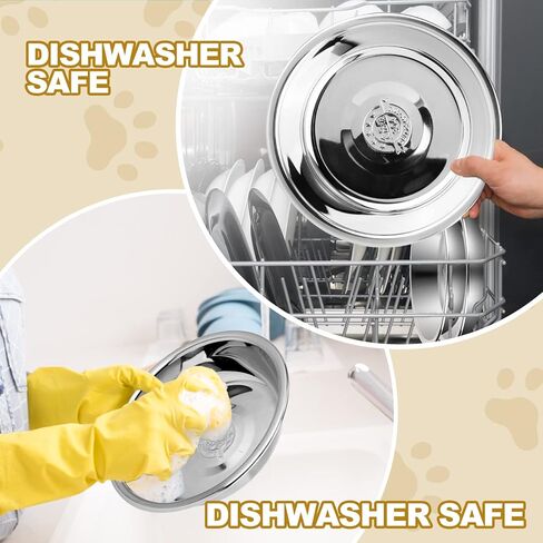 Cat Bowls for Food and Water, 12 PCS Stainless Steel Shallow Cat Bowl, Whisker-Friendly & Stackable - Dishwasher Safe Cat Dishes Cat Feeding Bowl, 5.5 Inches Cat Plates for Small Dogs and Cats in Kuwait