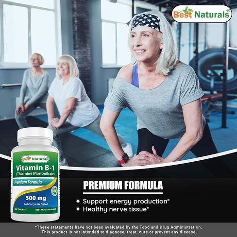 Best Naturals Vitamin B1 as Thiamine Mononitrate 500 mg 120 Tablets (120 Count (Pack of 1)) in Saudi Arabia