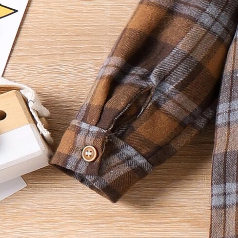 CETEPY Toddler Baby Boy Clothes Winter Outfits Button Down Plaid Shirt + Pocket Jean Pants Set 12 Months - 5 Years Old in Saudi Arabia