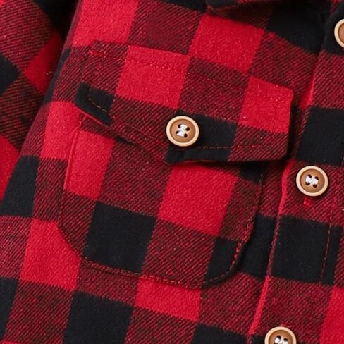 CETEPY Toddler Baby Boy Clothes Winter Outfits Button Down Plaid Shirt + Pocket Jean Pants Set 12 Months - 5 Years Old in Saudi Arabia