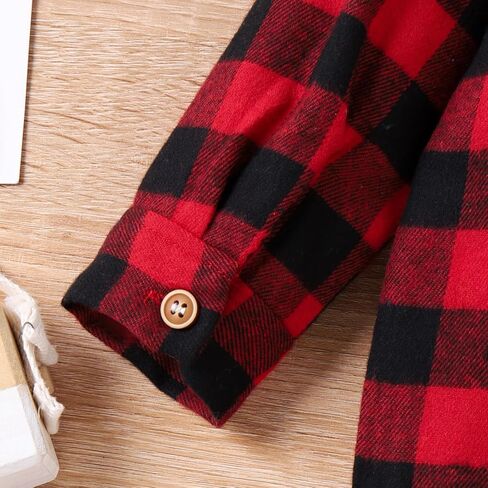 CETEPY Toddler Baby Boy Clothes Winter Outfits Button Down Plaid Shirt + Pocket Jean Pants Set 12 Months - 5 Years Old in Saudi Arabia
