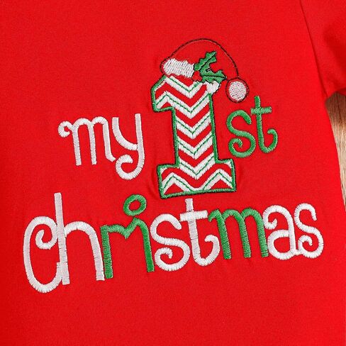 DOMOABEI بلدي 1st ملابس عيد الميلاد عيد الميلاد بيبي بوي الزي ملابس الطفل الصبي رومبير للرضيع سانتا السراويل قبعة 4 قطعة 0-18 أشهر in Kuwait