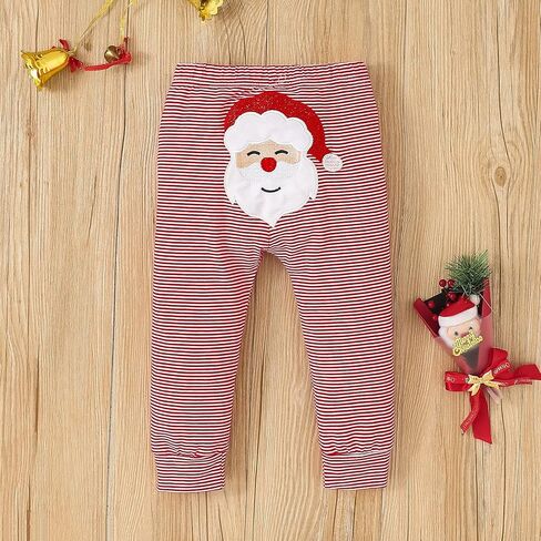 DOMOABEI بلدي 1st ملابس عيد الميلاد عيد الميلاد بيبي بوي الزي ملابس الطفل الصبي رومبير للرضيع سانتا السراويل قبعة 4 قطعة 0-18 أشهر in Kuwait