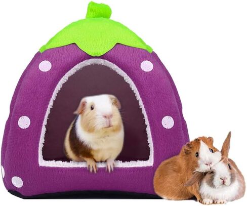Spring Fever Hamster Guinea Pig Rabbit Dog Cat Chinchilla Hedgehog Bird Small Animal Pet Bed House Hideout Cage Accessorie B Red M (14.2 * 14.2 inch) in Saudi Arabia
