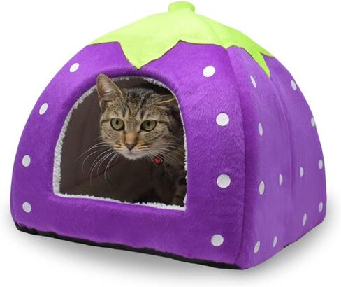 Spring Fever Hamster Guinea Pig Rabbit Dog Cat Chinchilla Hedgehog Bird Small Animal Pet Bed House Hideout Cage Accessorie B Red M (14.2 * 14.2 inch) in Saudi Arabia
