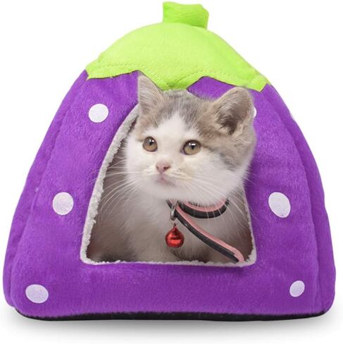 Spring Fever Hamster Guinea Pig Rabbit Dog Cat Chinchilla Hedgehog Bird Small Animal Pet Bed House Hideout Cage Accessorie B Red M (14.2 * 14.2 inch) in Saudi Arabia