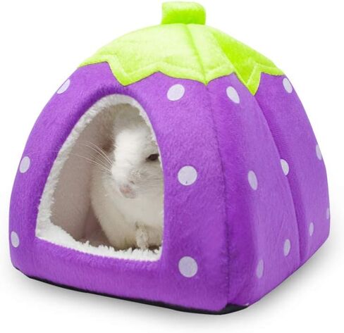 Spring Fever Hamster Guinea Pig Rabbit Dog Cat Chinchilla Hedgehog Bird Small Animal Pet Bed House Hideout Cage Accessorie B Red M (14.2 * 14.2 inch) in Saudi Arabia