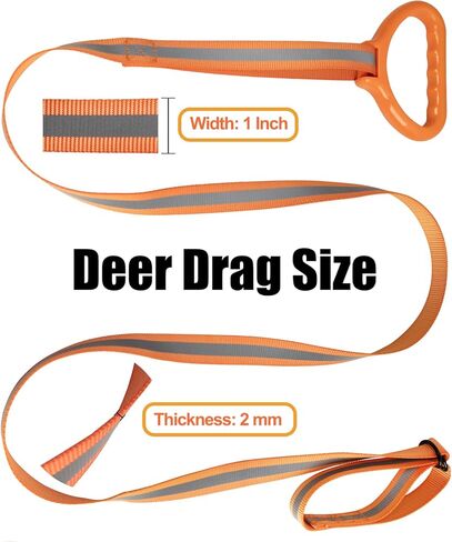 Hunthor حبل سحب الغزلان بطول 6.3 قدم مع مقبض لمعدات الصيد، وحزام سحب الغزلان بوزن 600 رطل، وإكسسوارات صيد الغزلان للعبة الكبيرة والصغيرة in Kuwait