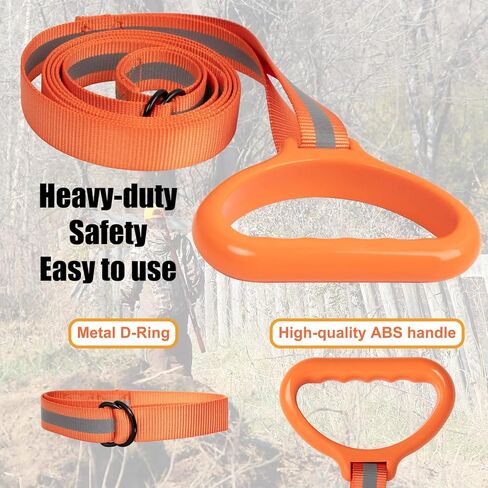 Hunthor حبل سحب الغزلان بطول 6.3 قدم مع مقبض لمعدات الصيد، وحزام سحب الغزلان بوزن 600 رطل، وإكسسوارات صيد الغزلان للعبة الكبيرة والصغيرة in Kuwait