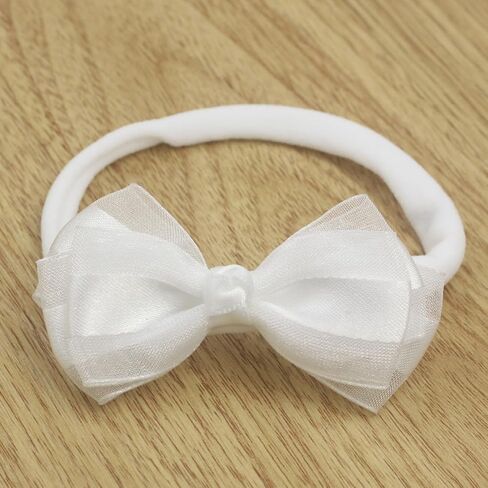 Baby Girl White Lace Tieback Flower Halo Crown and Small Bow Headbands | Newborn Gift Sets in Saudi Arabia