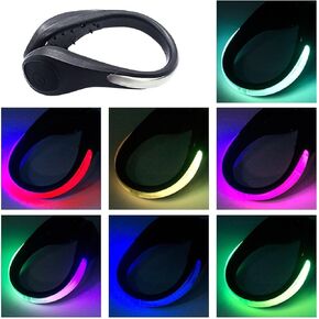 TEQIN 2Pairs LED Flash Shoe Safety Clip Lights for Runners & Night Running Gear - Reflective Running Gear for Running, Jogging, Walking, Spinning or Biking - (Set of 2)
