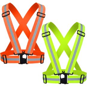 YUNLOVXEE Reflective Strap Safety Vest Gear - 2-10 Pack Adjustable High Visible Reflective Running Gear for Women Men Night