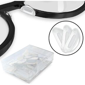 24 Pair Manaaly, Eyeglass Nose Pads, D-Shape Soft Silicone Glasses Nose Pads for Eyeglasses & Sunglasses to Hold Glasses On Your Face, Anti-Slip and Comfortable in Saudi Arabia