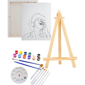 Pre Drawn Canvas Paint Kit | Teen, Kids and Adult Sip and Paint Party Favor | DIY Date Night Couple Activity| Canvas Boards for painting| MUSIC (S 8x10 CANVAS ONLY) in Kuwait