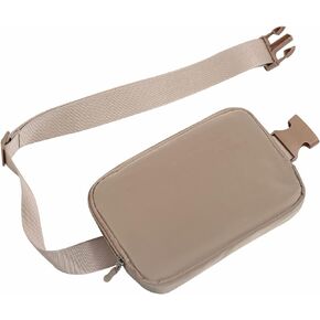 Mini Belt Bag Fanny Pack with Adjustable Strap Unisex Small Waist Pouch Crossbody Bags for Travel Workout Running Hiking (Beige)