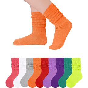 Witwot Toddler Slouch Socks Girls Knee High Socks Kids Athletic Long Socks