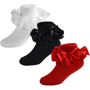 WEIDUAINI Toddler Girls Socks Cotton Lace Ruffle Frilly Socks for Baby and Kids in Saudi Arabia